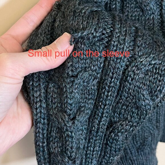 Woolovers 100% British Wool 1/4 Zip Cable Knit Sweater - Men's Size M - Green - Picture 3 of 14